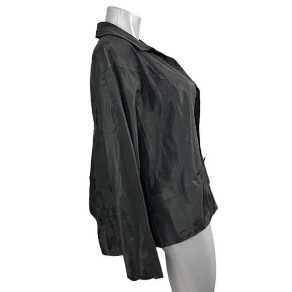 VTG B. Altman & Co Women’s Blazer Black Jacket XL Satin Ruffles Fifth Ave Career - Picture 6 of 9